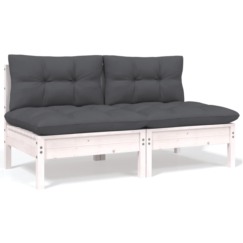 13-tlg. Garten-Lounge-Set mit Anthrazit Kissen Kiefernholz