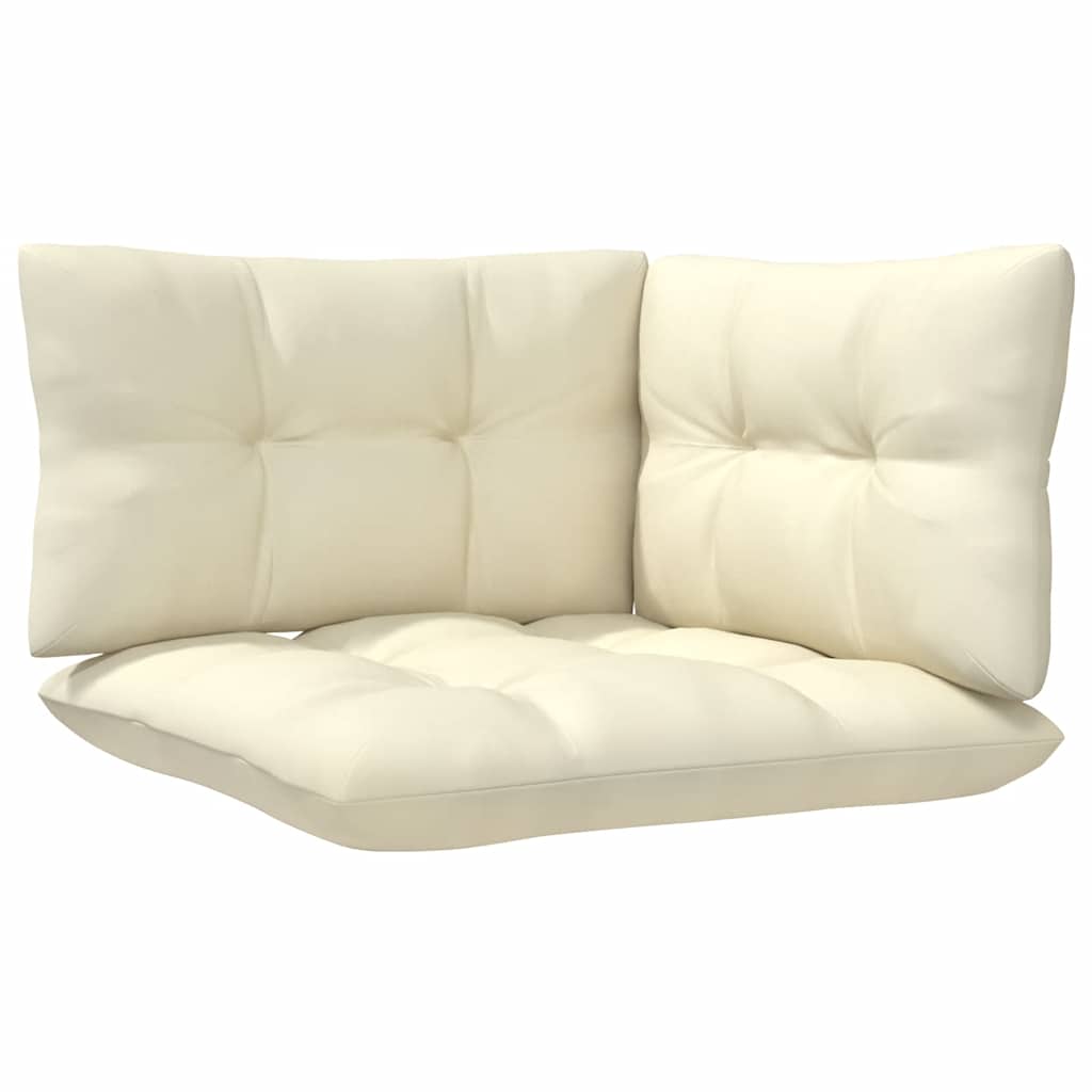 8-tlg. Garten-Lounge-Set mit Creme Kissen Kiefernholz
