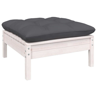 4-tlg. Garten-Lounge-Set mit Anthrazit Kissen Kiefernholz