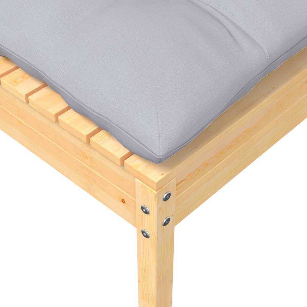 5-tlg. Garten-Lounge-Set mit Grauen Kissen Kiefer Massivholz