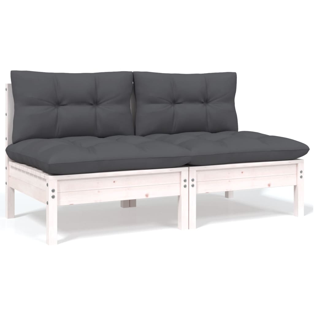 9-tlg. Garten-Lounge-Set mit Kissen Kiefer Massivholz