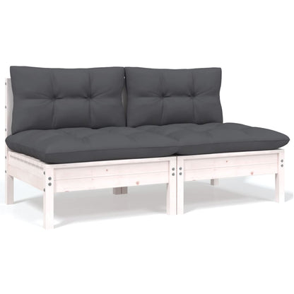 9-tlg. Garten-Lounge-Set mit Kissen Kiefer Massivholz