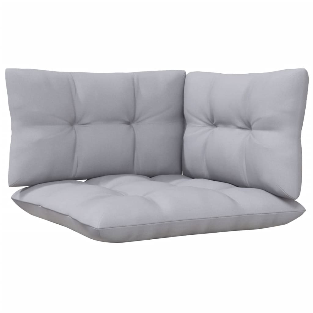 6-tlg. Garten-Lounge-Set mit Grauen Kissen Kiefer Massivholz