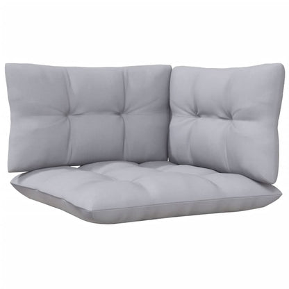 6-tlg. Garten-Lounge-Set mit Grauen Kissen Kiefer Massivholz