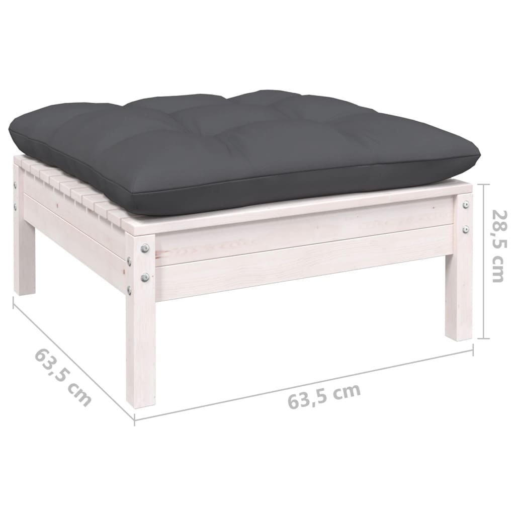 3-tlg. Garten-Lounge-Set mit Kissen Massivholz Kiefer