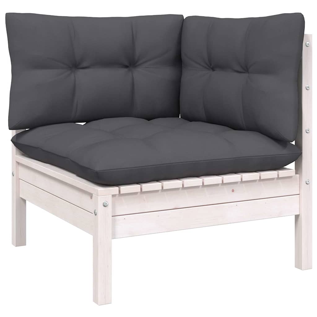 4-tlg. Garten-Lounge-Set mit Kissen Kiefer Massivholz