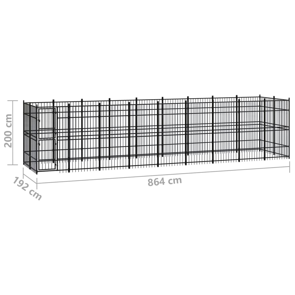 Niche extérieure en acier pour chien 16,59 m²