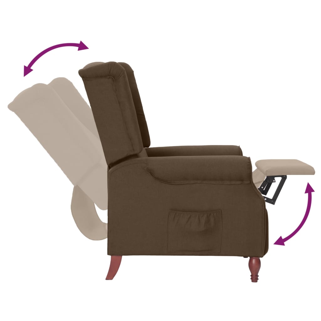 Relaxsessel Braun Stoff