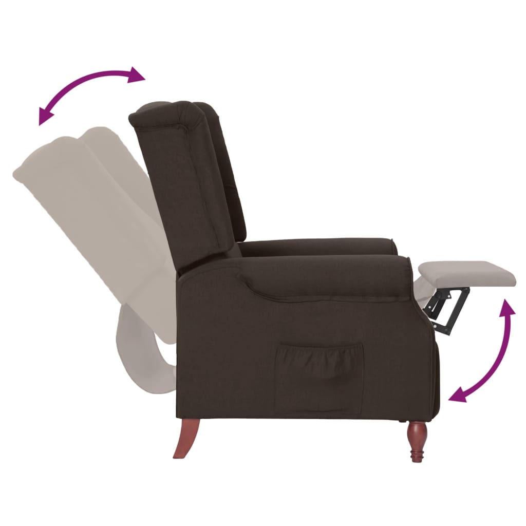 Relaxsessel Dunkelbraun Stoff