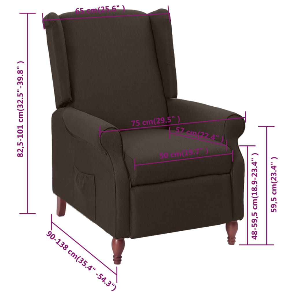 Relaxsessel Dunkelbraun Stoff