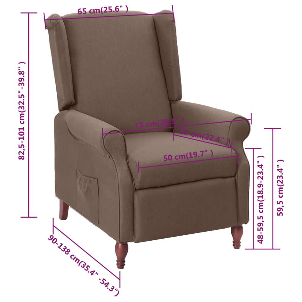 Relaxsessel Taupe Stoff