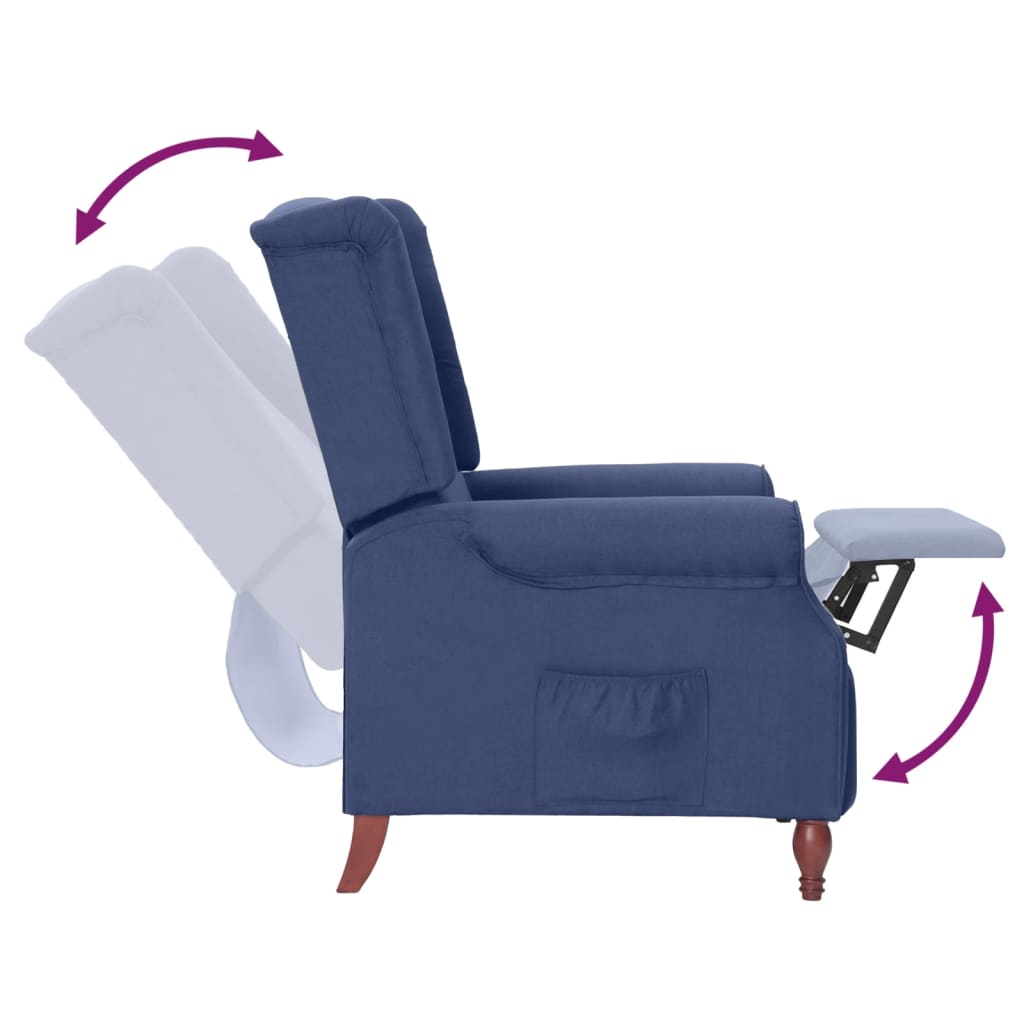 Relaxsessel Blau Stoff