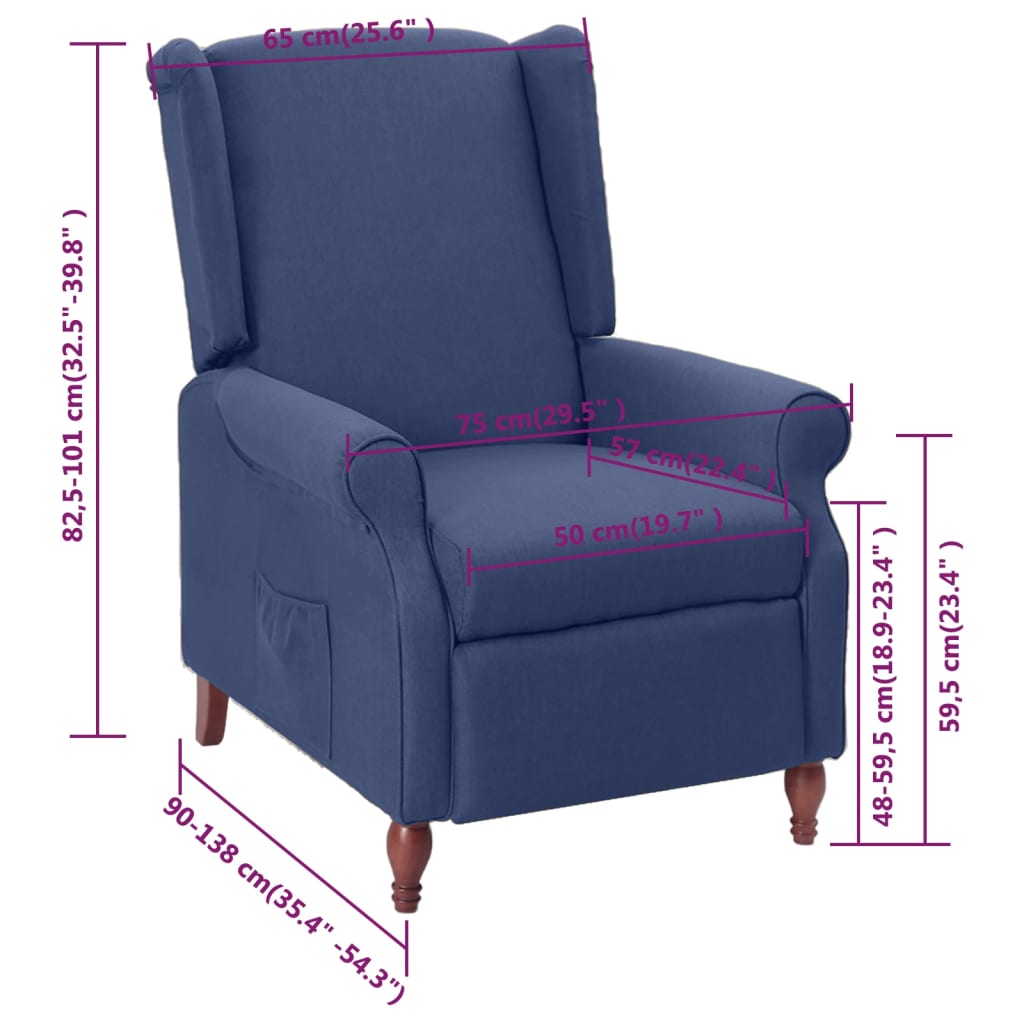 Relaxsessel Blau Stoff