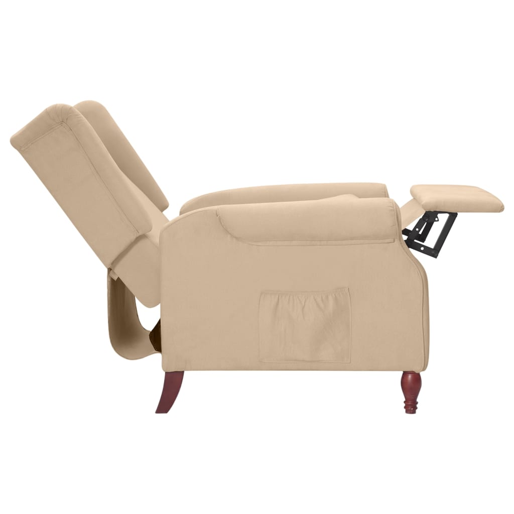 Ohrensessel mit Liegefunktion Taupe Mikrofasergewebe
