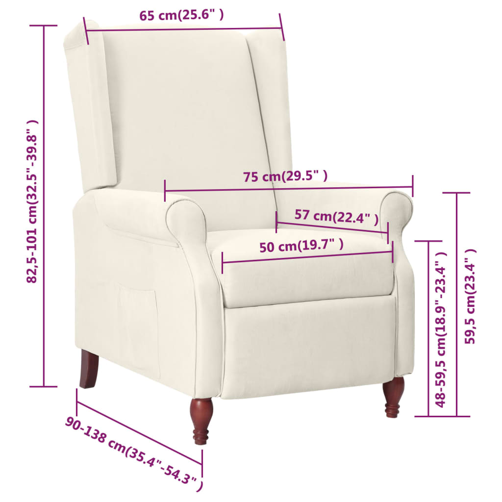 Ohrensessel Beige Mikrofasergewebe