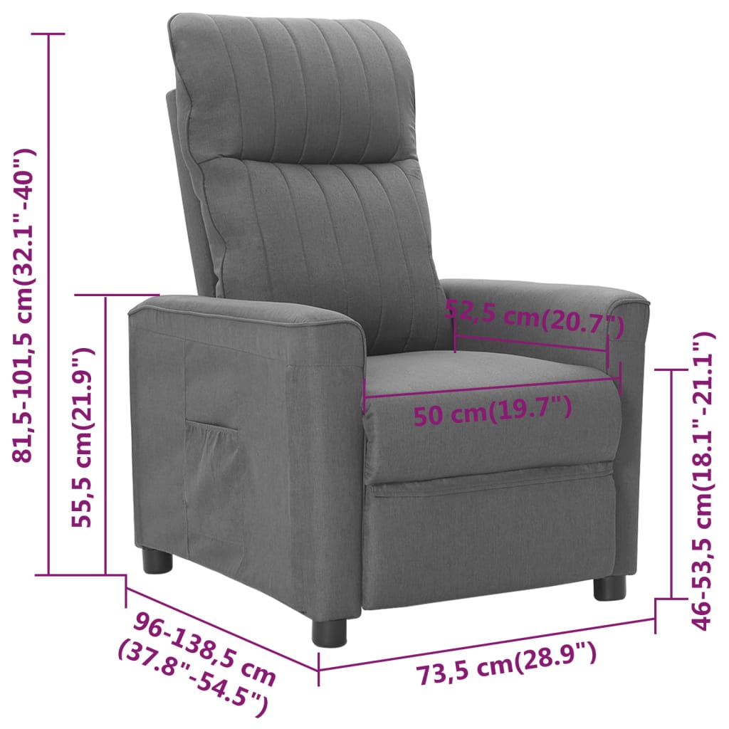 Relaxsessel Hellgrau Stoff