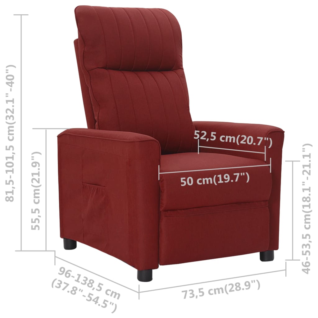 Relaxsessel Weinrot Stoff