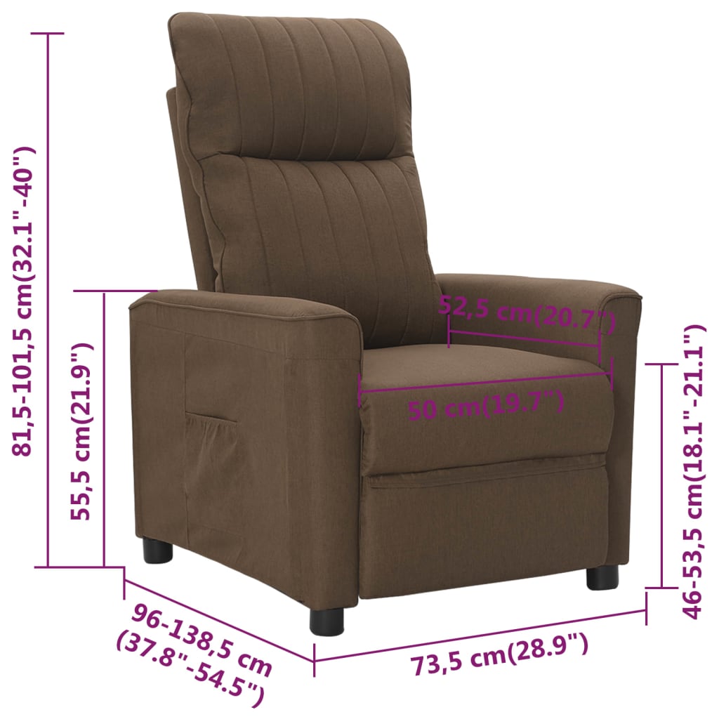 Relaxsessel Braun Stoff