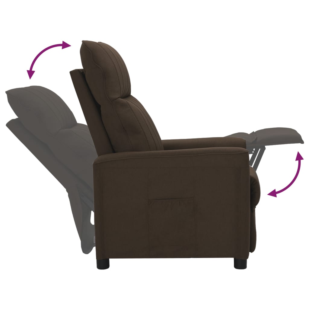 Relaxsessel Dunkelbraun Stoff