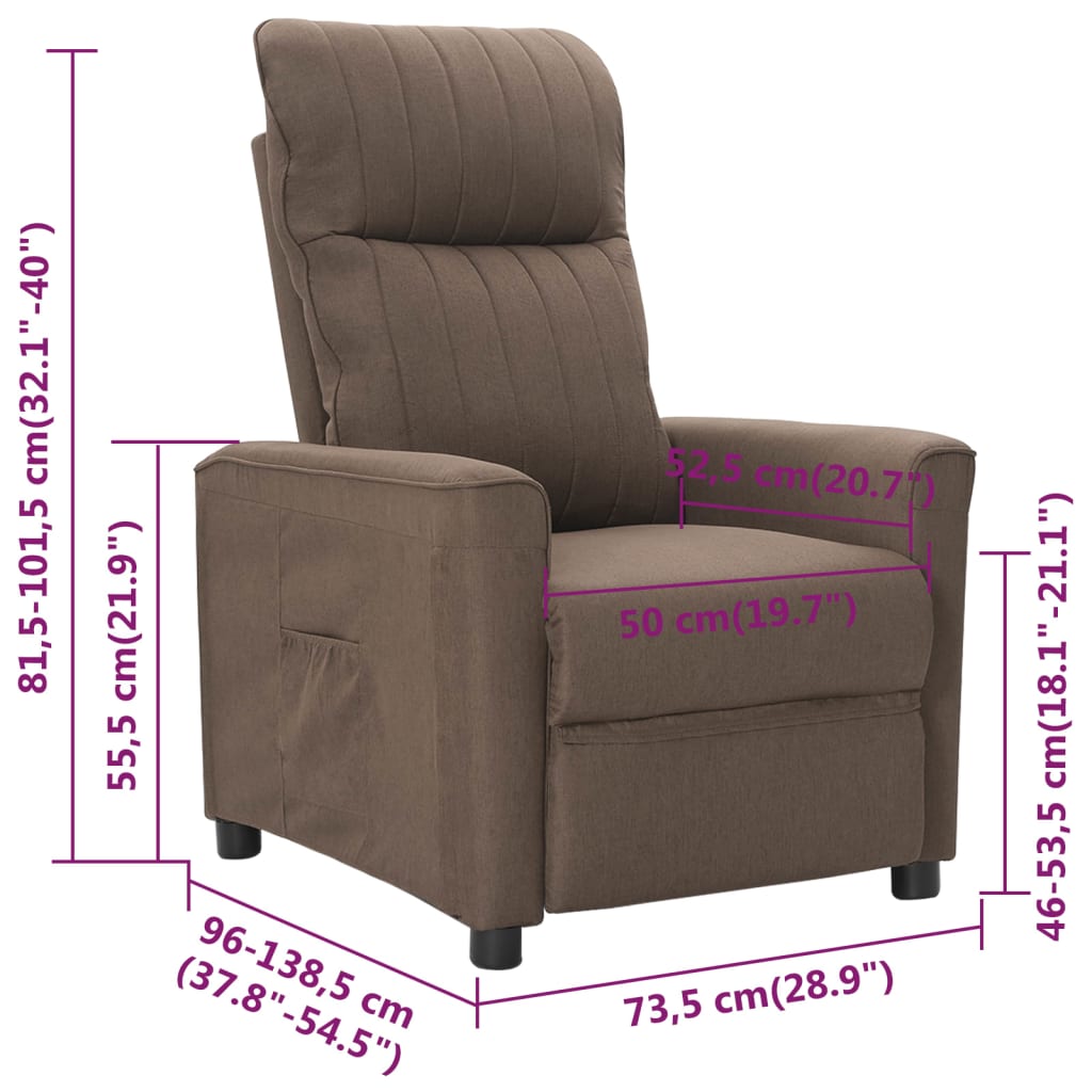 Relaxsessel Taupe Stoff