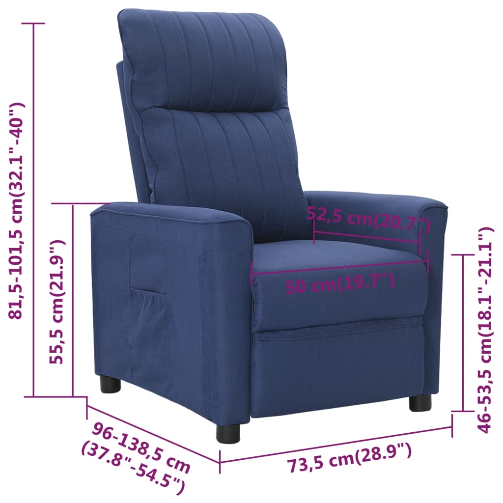 Relaxsessel Blau Stoff