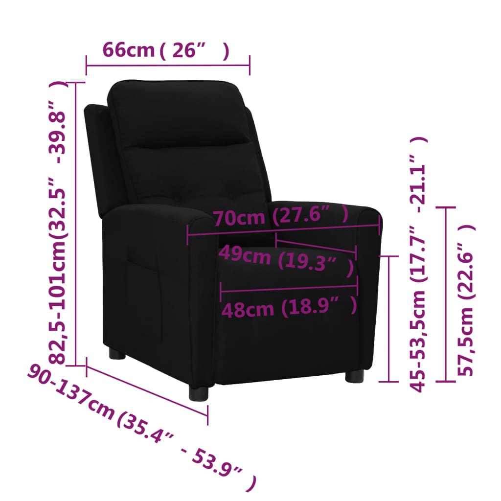 Relaxsessel Schwarz Stoff