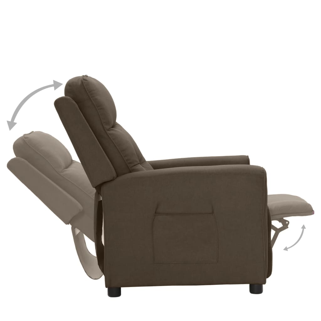 Relaxsessel Dunkelbraun Stoff