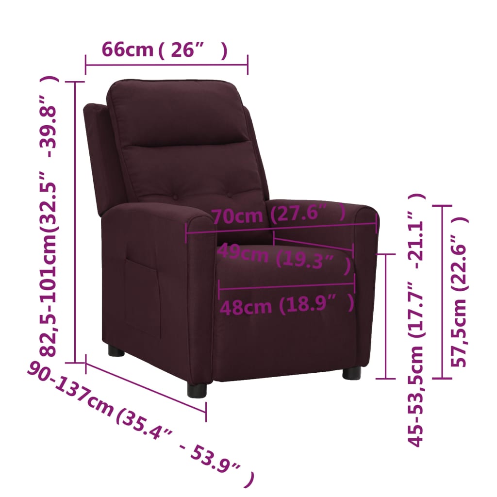 Relaxsessel Lila Stoff
