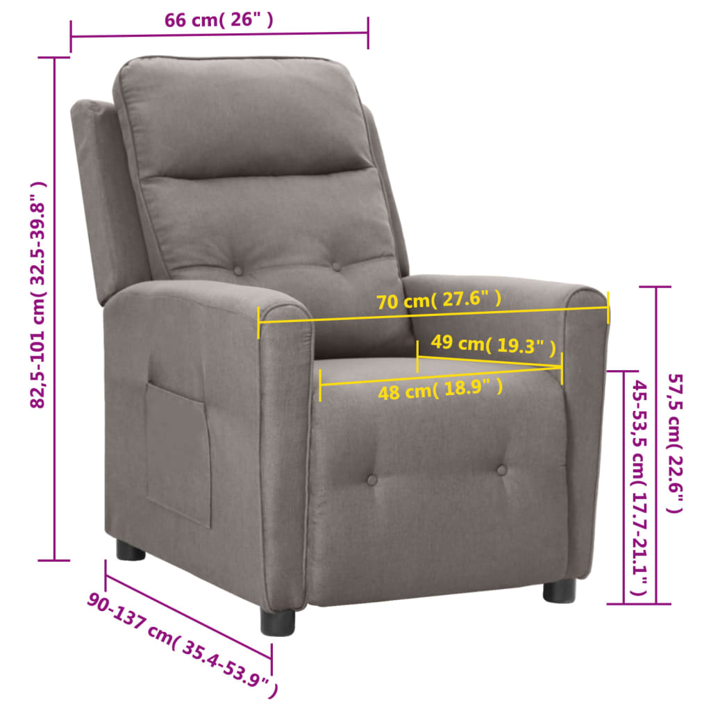 Relaxsessel Taupe Stoff