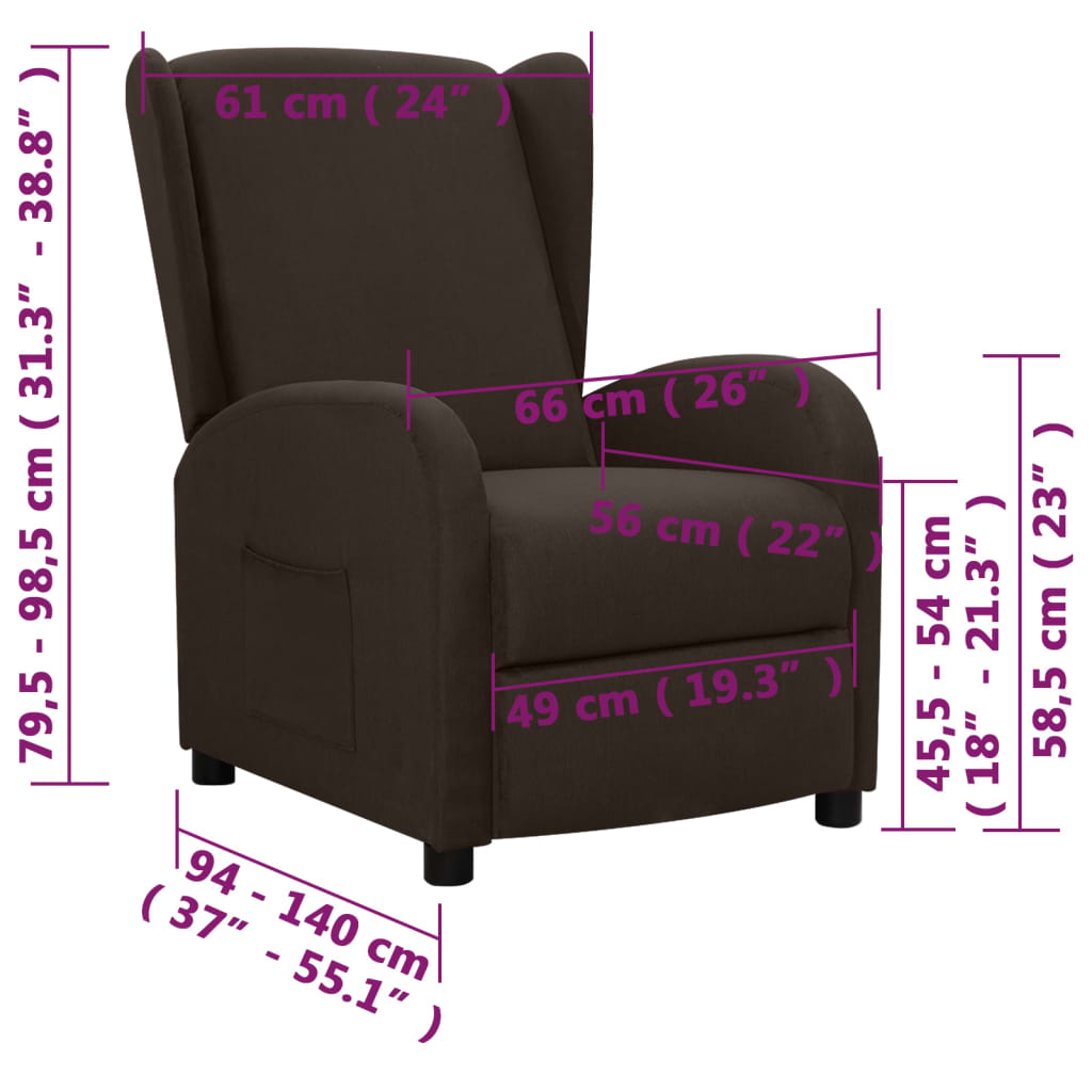 Relaxsessel Dunkelbraun Stoff