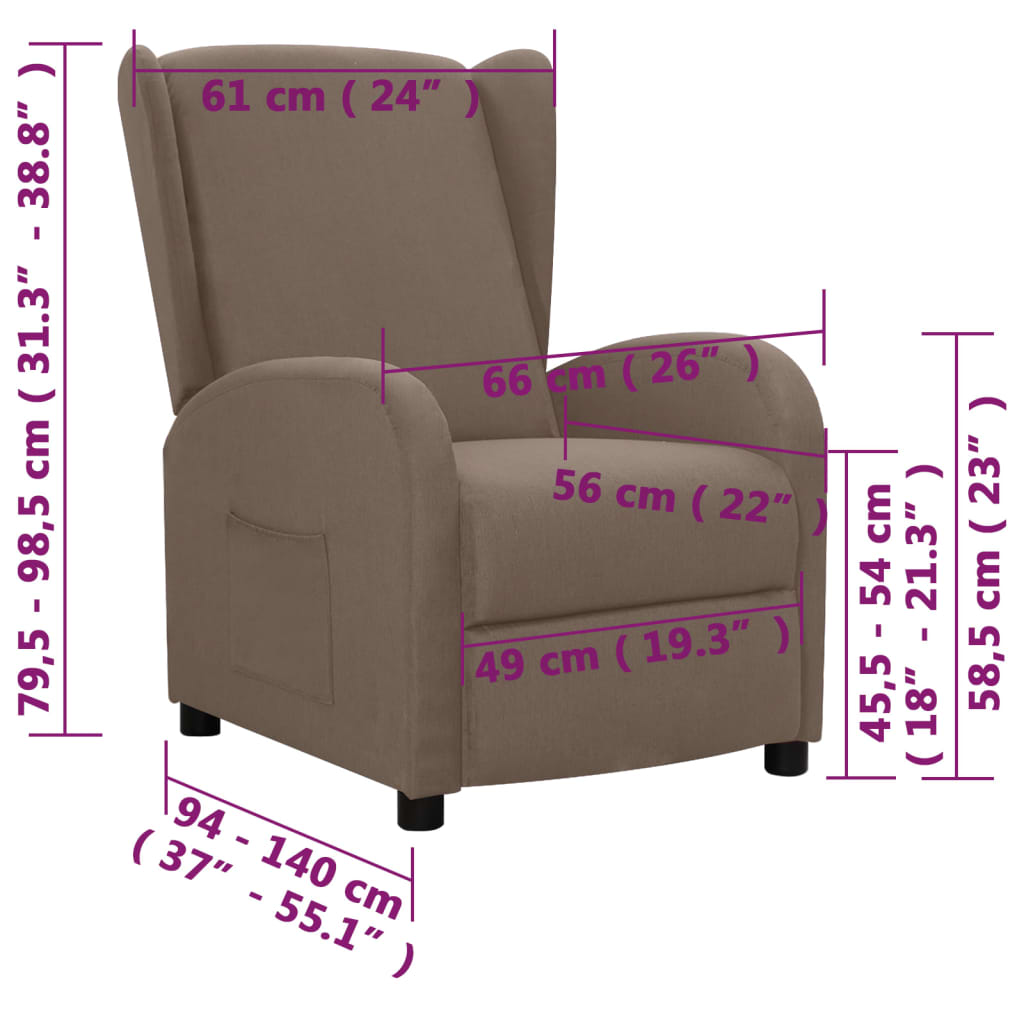Relaxsessel Taupe Stoff