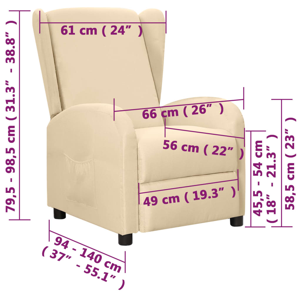 Relaxsessel Creme Stoff
