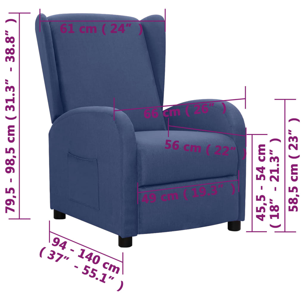 Relaxsessel Blau Stoff