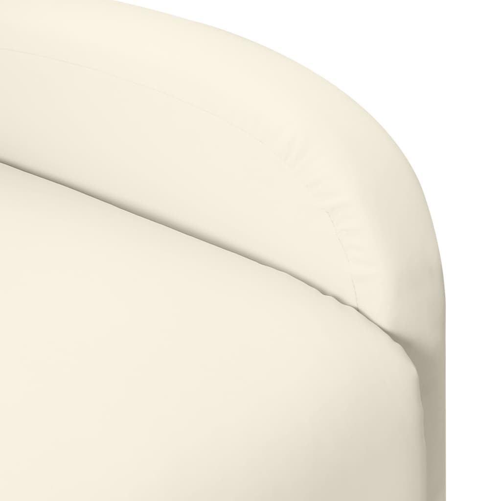 Ohrensessel mit Liegefunktion Creme Kunstleder