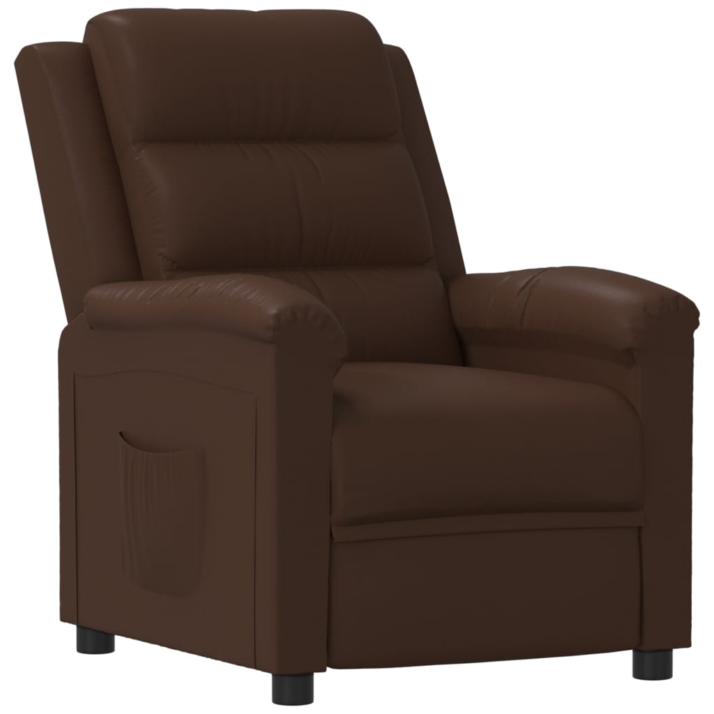 Relaxsessel Braun Kunstleder