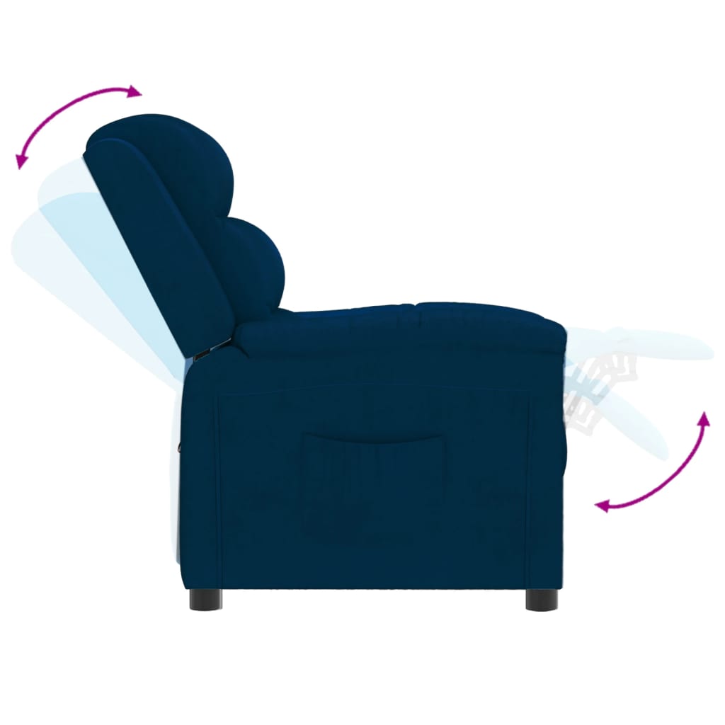 Relaxsessel Blau Samt