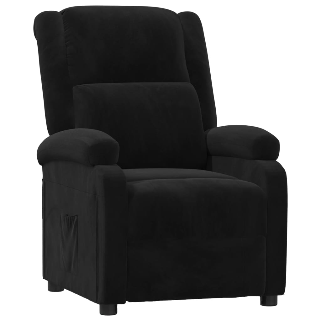 Fauteuil inclinable en velours noir