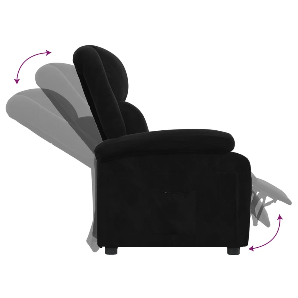 Fauteuil inclinable en velours noir