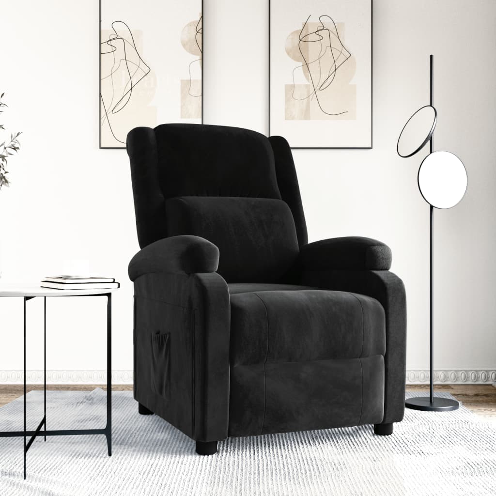 Fauteuil inclinable en velours noir