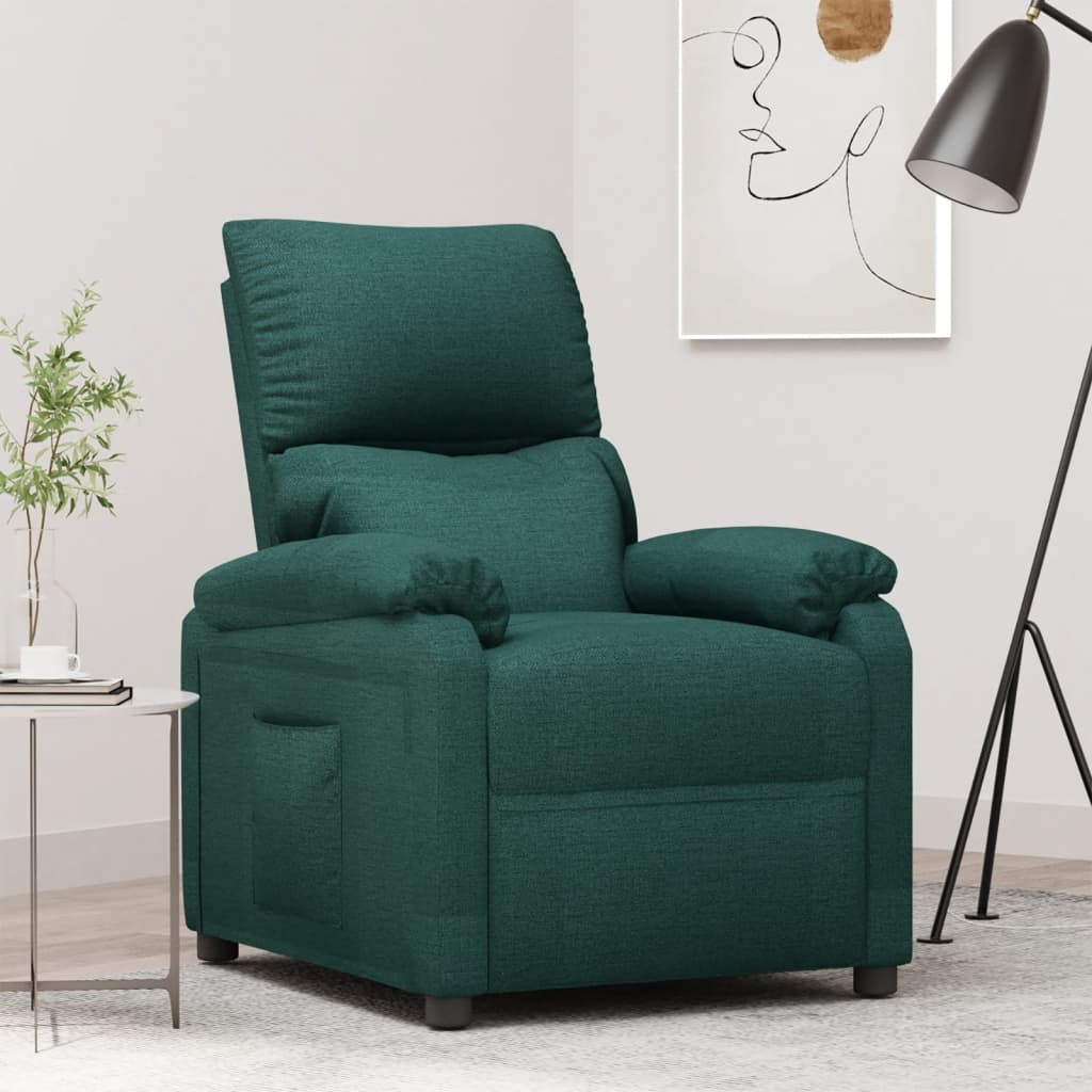 Fauteuil de relaxation tissu vert foncé