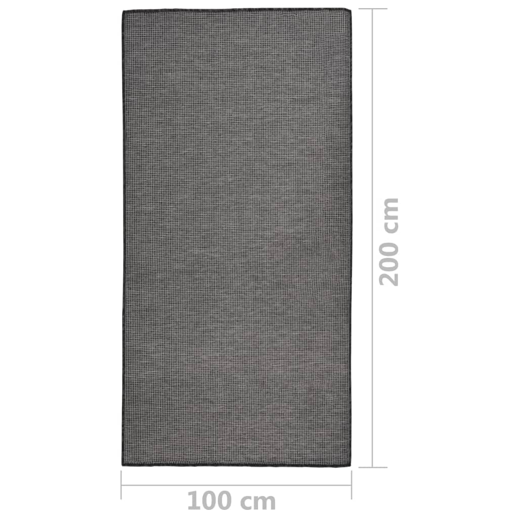 Outdoor-Teppich Flachgewebe 100x200 cm Grau