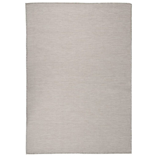 Outdoor-Teppich Flachgewebe 140x200 cm Taupe