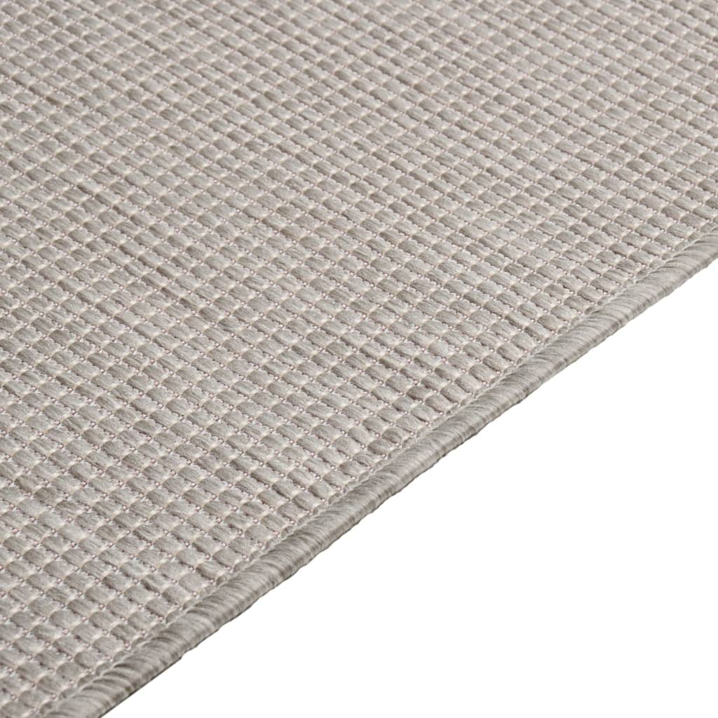 Outdoor-Teppich Flachgewebe 140x200 cm Taupe