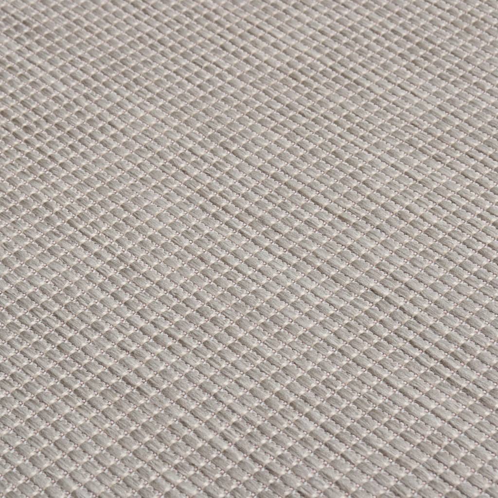 Outdoor-Teppich Flachgewebe 140x200 cm Taupe