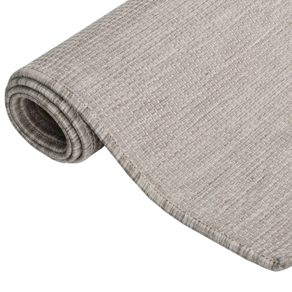 Outdoor-Teppich Flachgewebe 160x230 cm Taupe