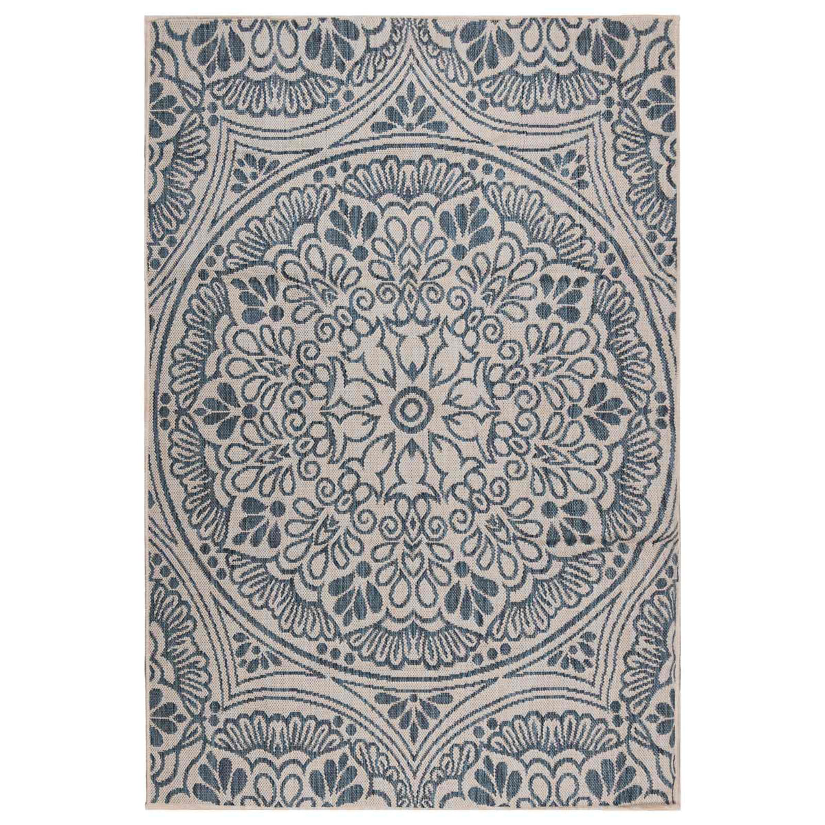 Outdoor-Teppich Flachgewebe 160x230 cm Blaues Muster