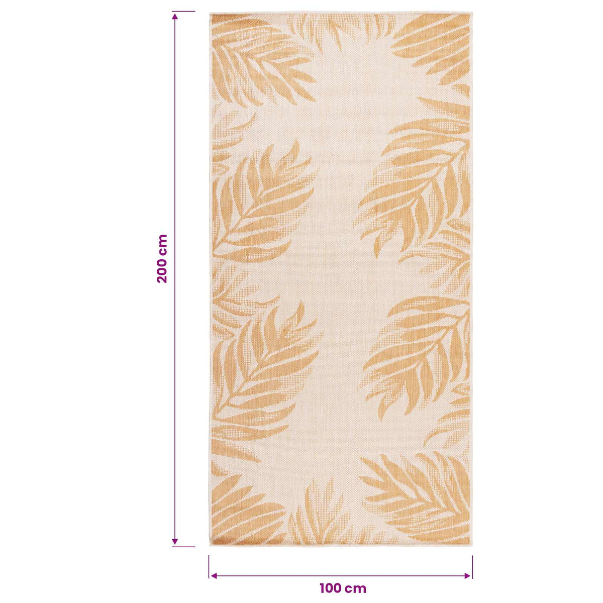 Outdoor-Teppich Flachgewebe 100x200 cm Blattmuster