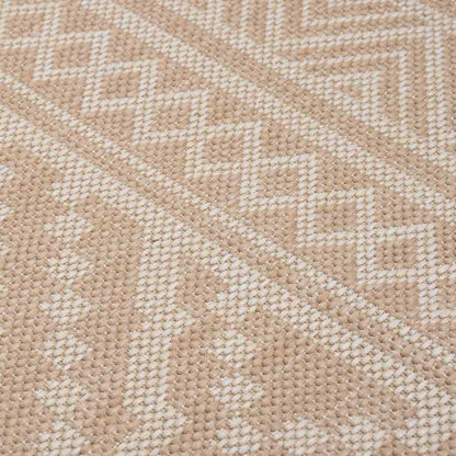 Outdoor-Teppich Flachgewebe 200x280 cm Braun Gestreift