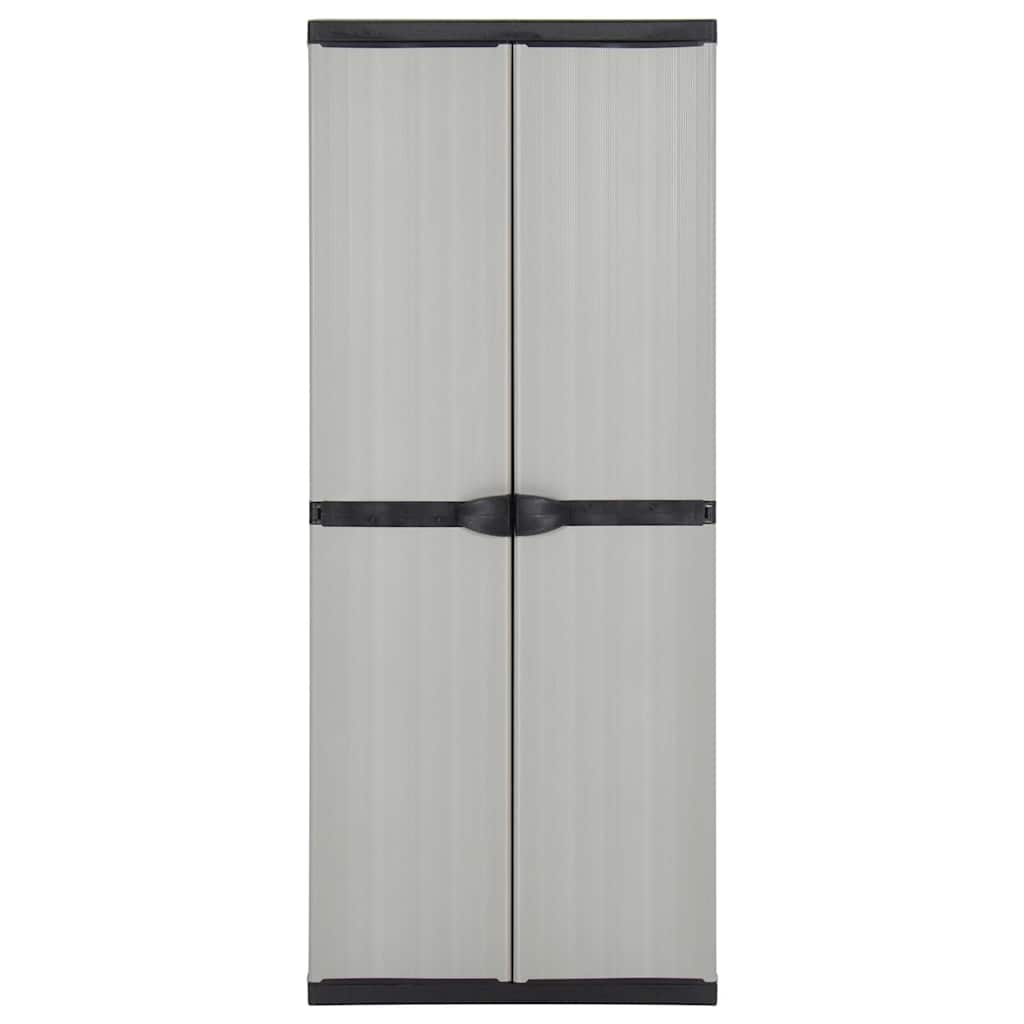 Garten-Lagerschrank mit 3 Böden Grau & Schwarz 68x40x168 cm