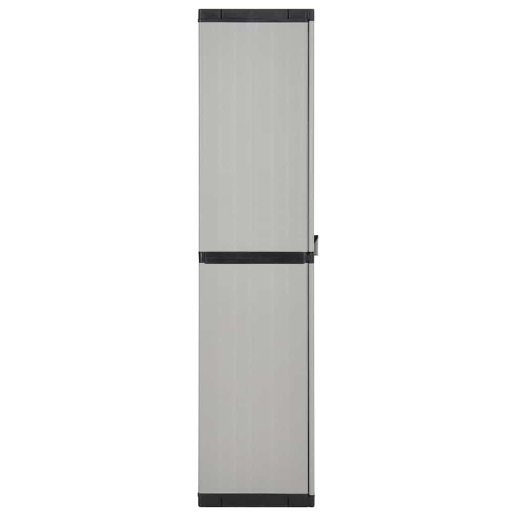 Garten-Lagerschrank mit 3 Böden Grau & Schwarz 68x40x168 cm